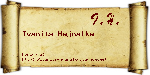 Ivanits Hajnalka névjegykártya